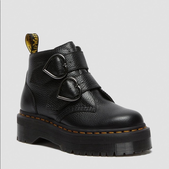 Dr Martens Devon Heart Leather Platform Boots - Picture 5 of 9